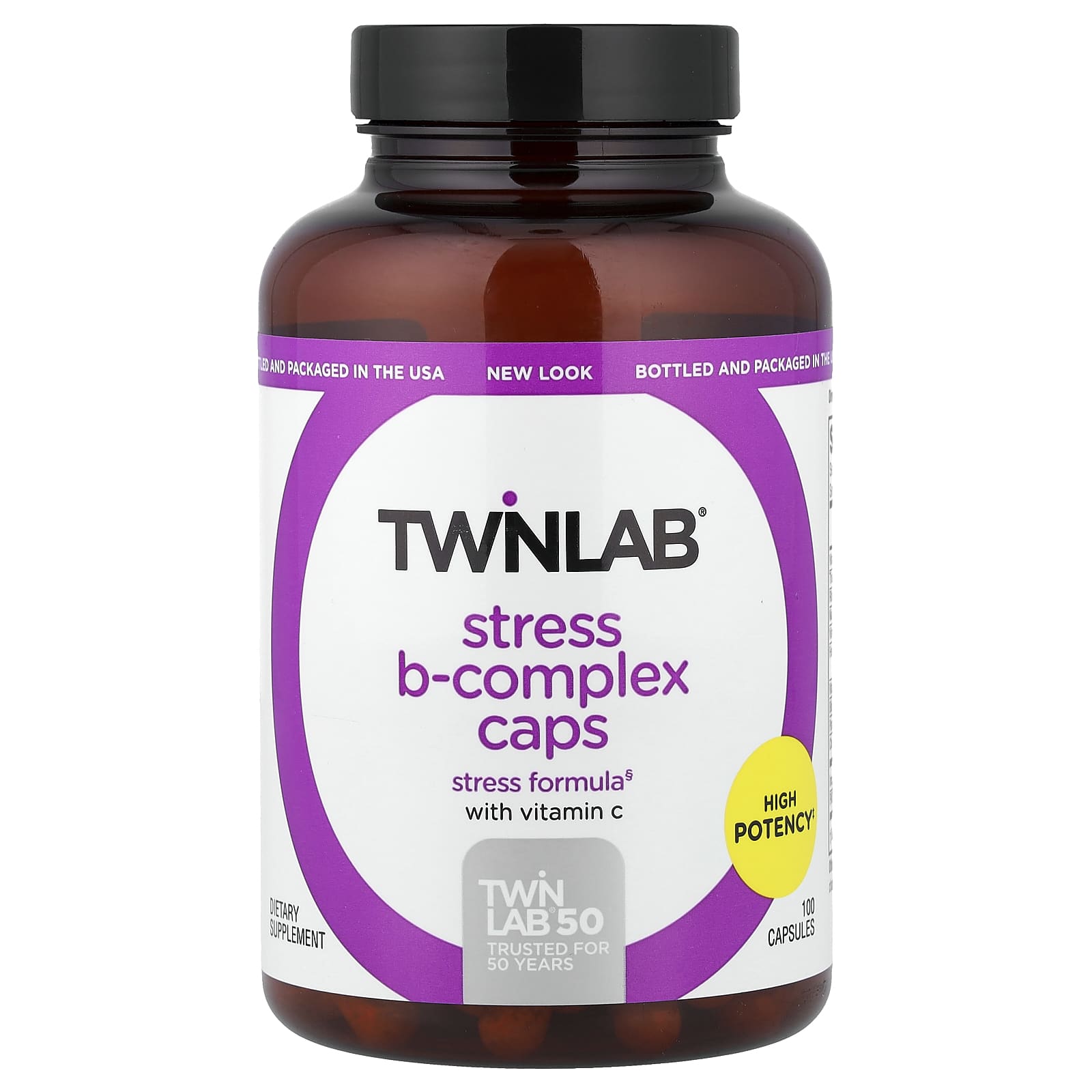 Комплекс витаминов B Twinlab Stress B-Complex Caps, 100 капсул