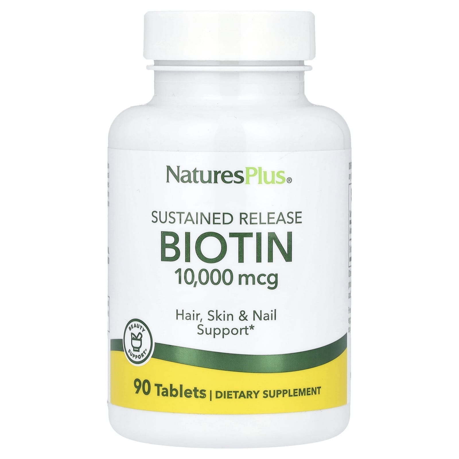 Биотин NaturesPlus, пролонгированное высвобождение, 10000 мкг, 90 таблеток