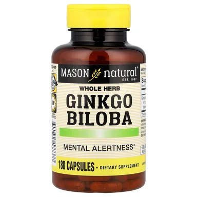 Фото товара: Гинкго билоба Mason Natural Whole Herb, 125 мг, 180 капсул
