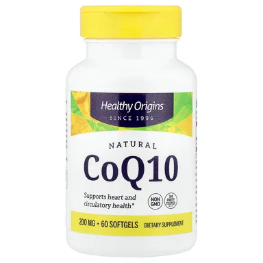 Фото товара: Коэнзим Q10 Healthy Origins Natural, 200 мг, 60 мягких капсул