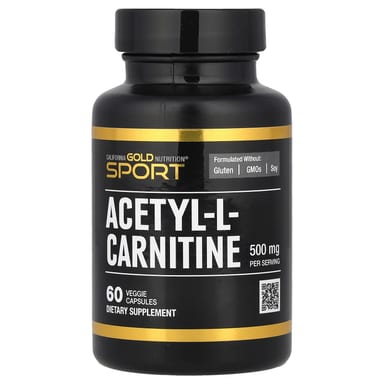 Ацетил-L-карнитин California Gold Nutrition Acetyl-L-Carnitine, 500 мг, 60 растительных капсул