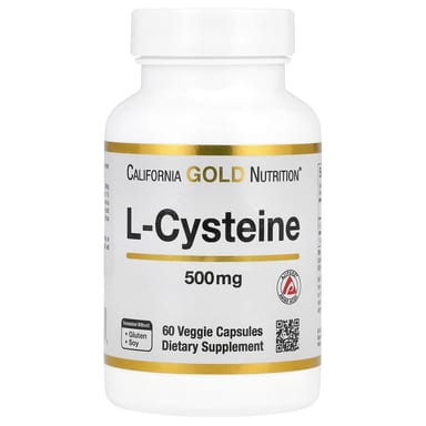 L-цистеин California Gold Nutrition L-Cysteine AjiPure®, 500 мг, 60 растительных капсул