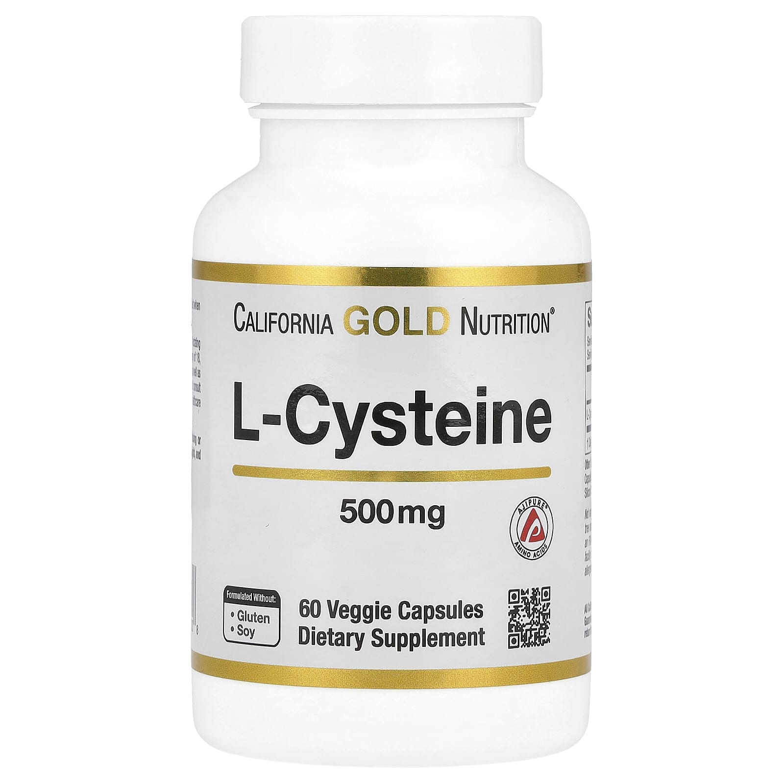 L-цистеин California Gold Nutrition L-Cysteine AjiPure®, 500 мг, 60 растительных капсул