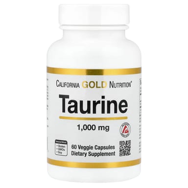 Таурин California Gold Nutrition, 1000 мг, 60 растительных капсул