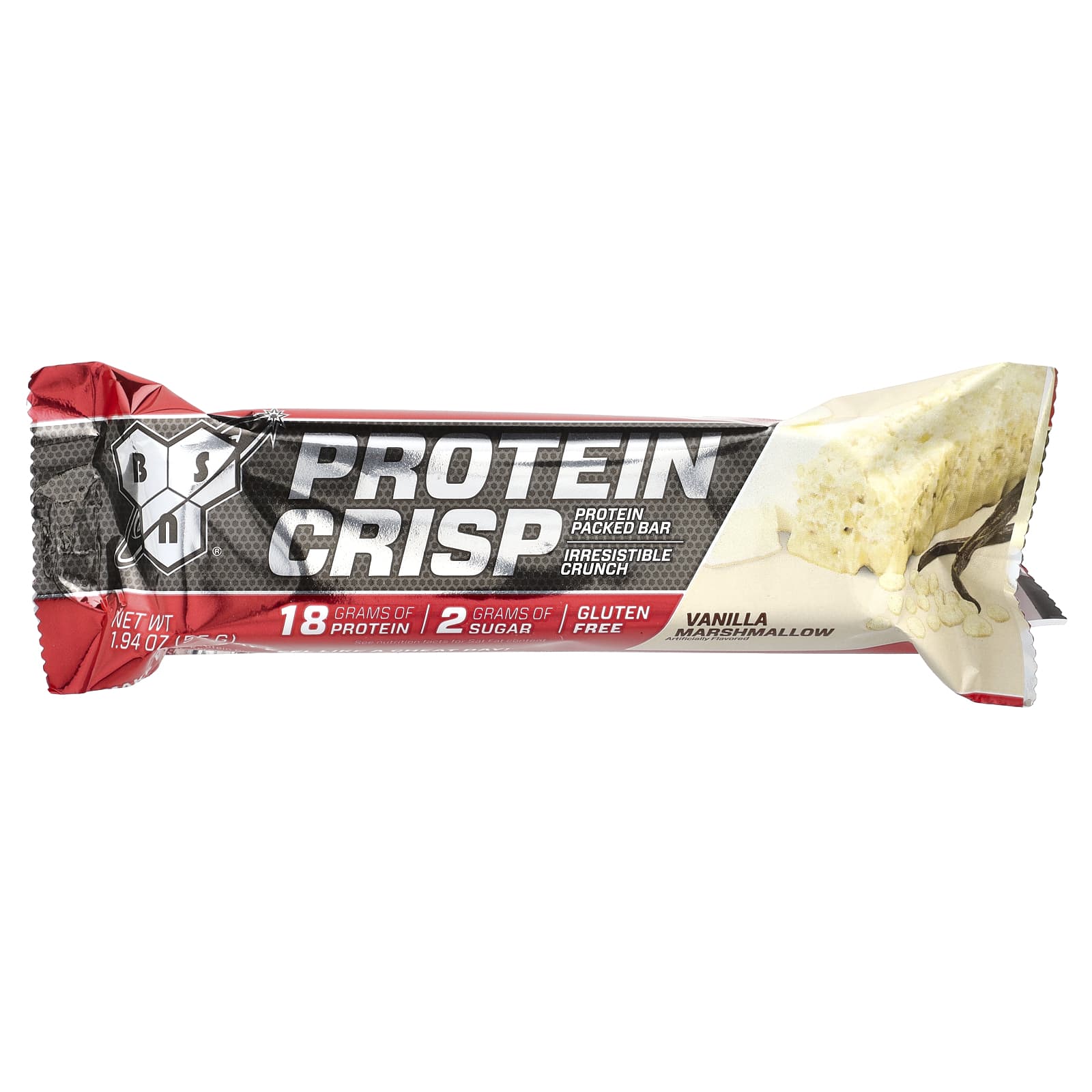 Протеин BSN Crisp, вкус Vanilla Marshmallow, 55 г, 12 шт., батончик — фото 3
