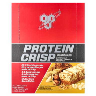 Арахисовая паста BSN Protein Crisp Crunch, 55 г, 12 шт., батончик