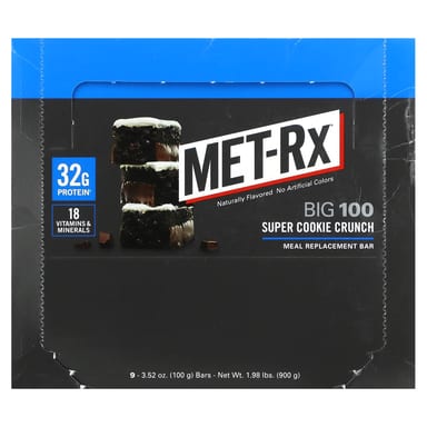 Батончик MET-Rx Big 100 Meal Replacement Super Cookie Crunch, 100 г, 9 шт.
