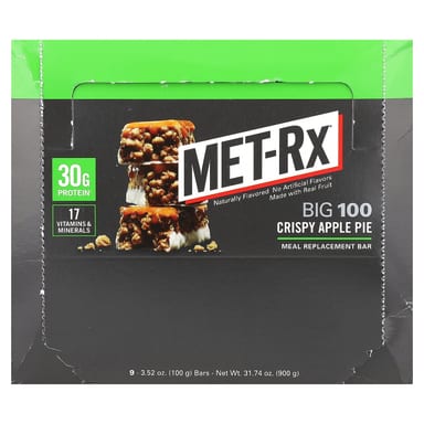 Батончик MET-Rx Big 100 Meal Replacement, вкус Crispy Apple Pie, 100 г, 9 шт.
