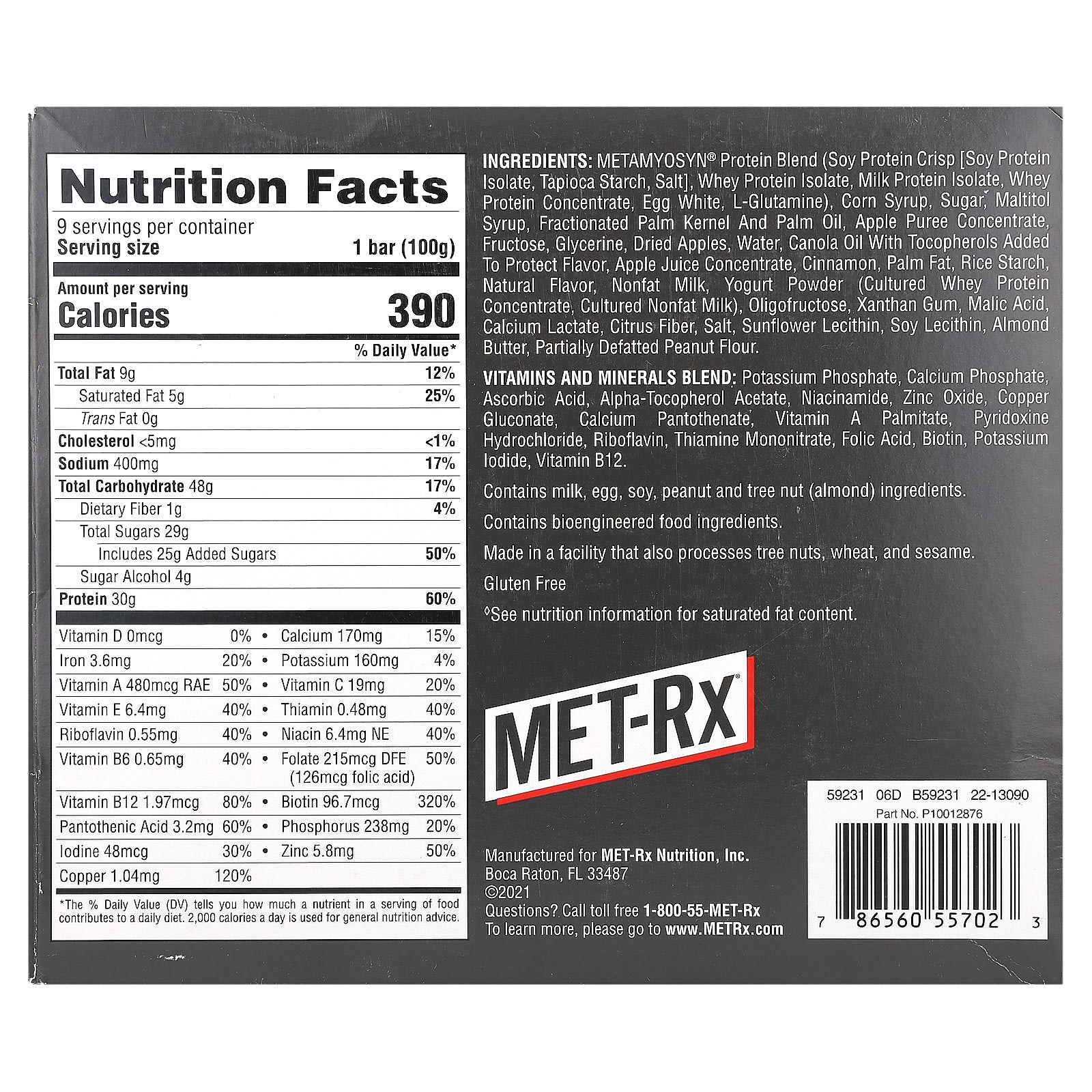 Батончик MET-Rx Big 100 Meal Replacement, вкус Crispy Apple Pie, 100 г, 9 шт. — фото 2