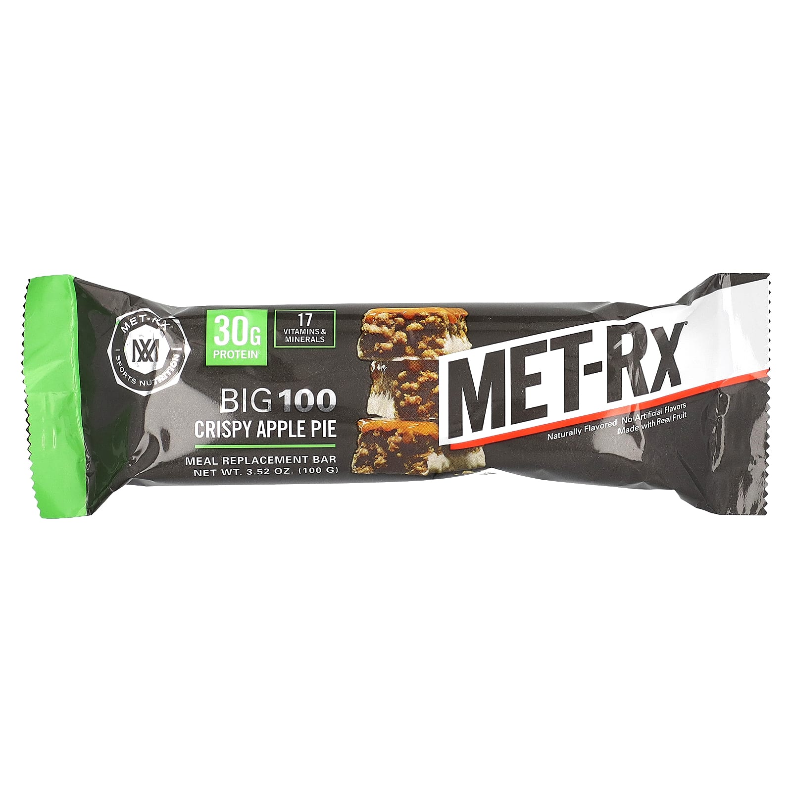 Батончик MET-Rx Big 100 Meal Replacement, вкус Crispy Apple Pie, 100 г, 9 шт. — фото 3