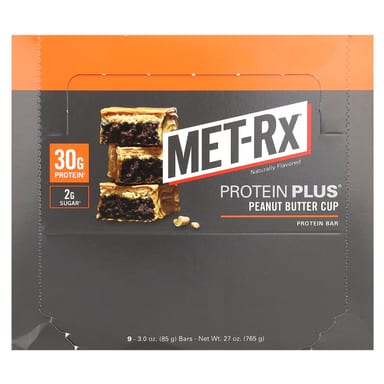 Арахисовая паста MET-Rx Protein Plus Bar Cup, 85 г, 9 шт., батончик