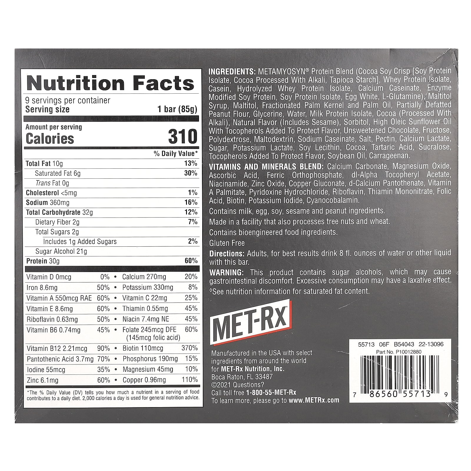 Арахисовая паста MET-Rx Protein Plus Bar Cup, 85 г, 9 шт., батончик — фото 3