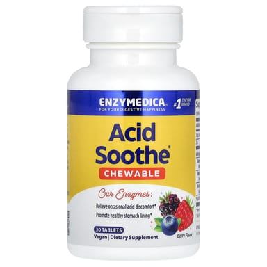 Комплекс Acid Soothe Enzymedica Chewable, вкус Berry, 30 таблеток