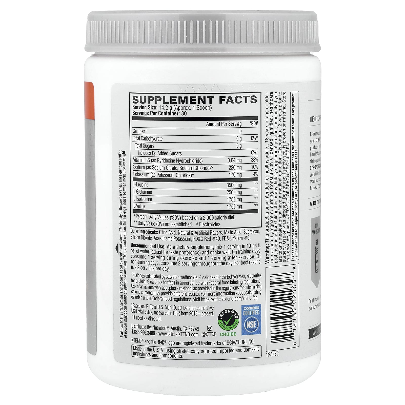 BCAA XTEND, вкус Italian Blood Orange, 7 г, 426 г — фото 2