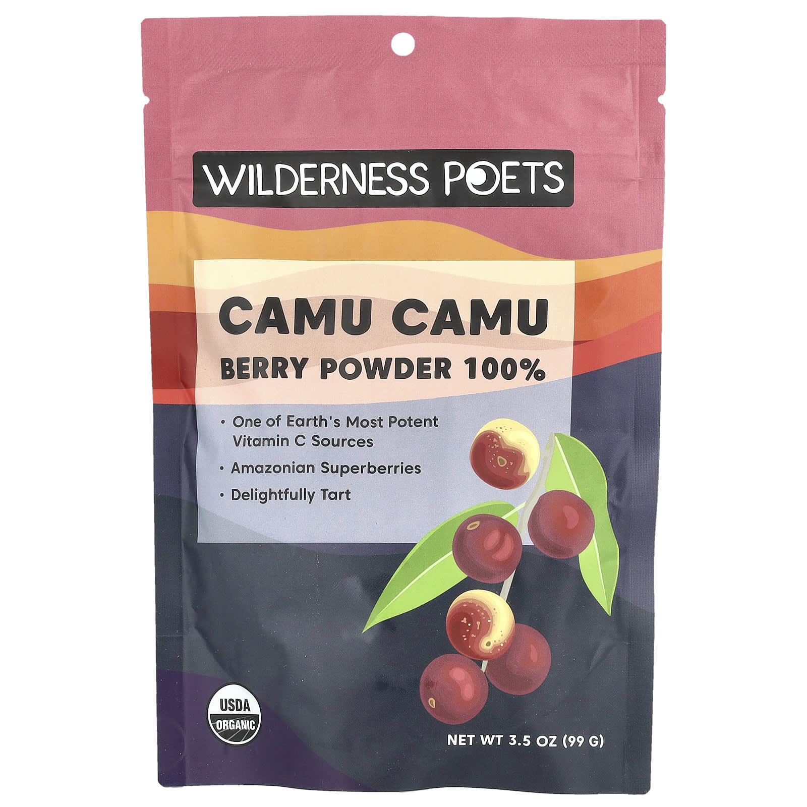 Порошок каму-каму Wilderness Poets, вкус Organic Camu Camu Berry Powder, 99 г