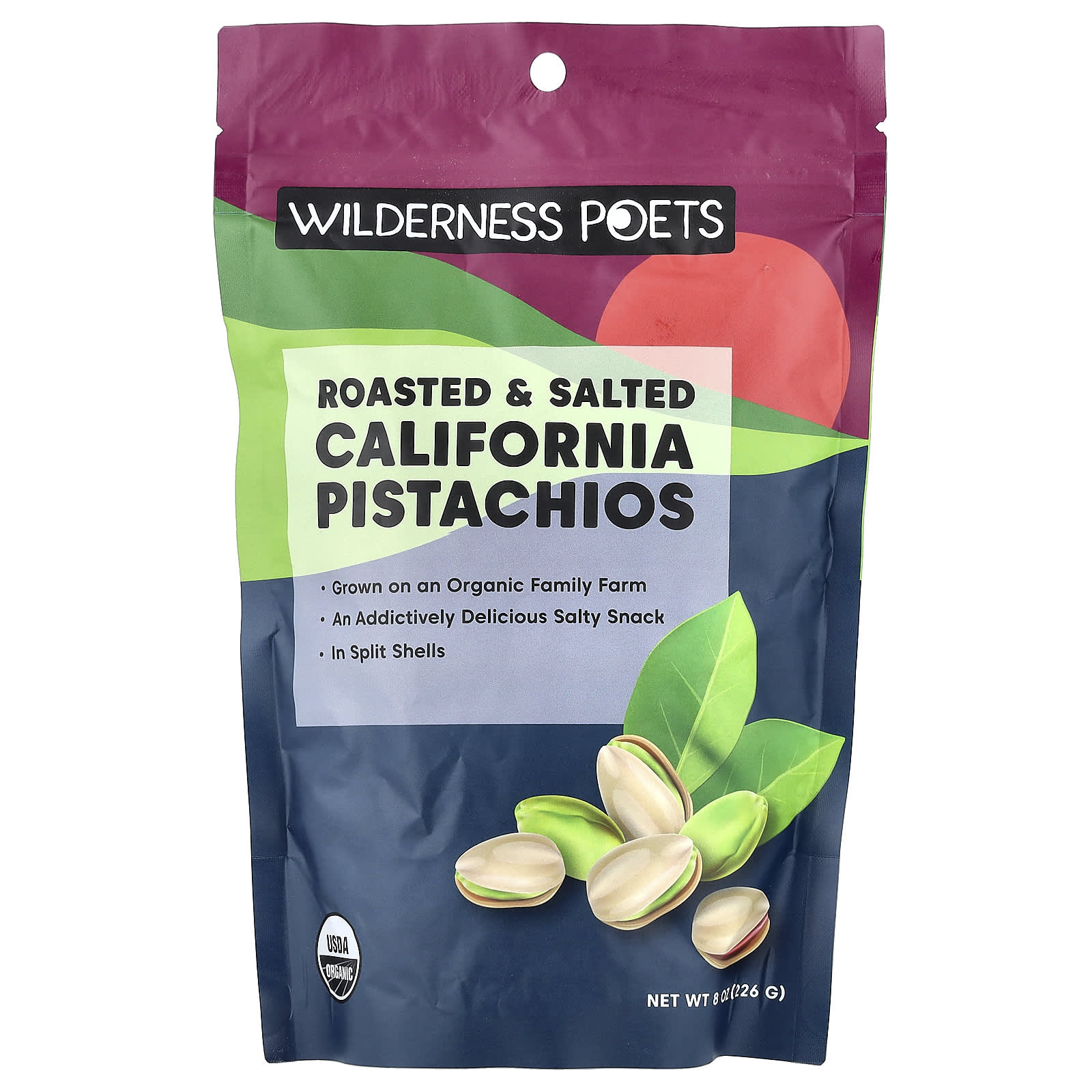 Фисташки Wilderness Poets, жареные и соленые, 226 г (8 oz)