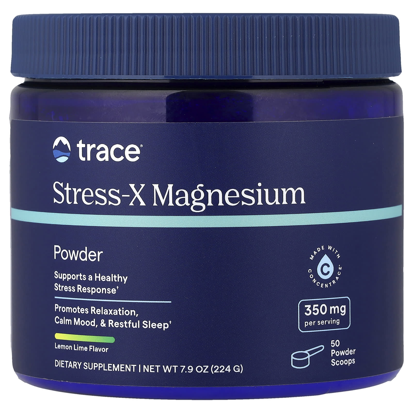 Магний Trace Stress-X Powder, вкус Lemon Lime, 224 г, порошок