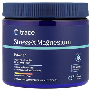 Магний Trace Stress-X Powder, вкус Raspberry Lemon, 230 г, порошок
