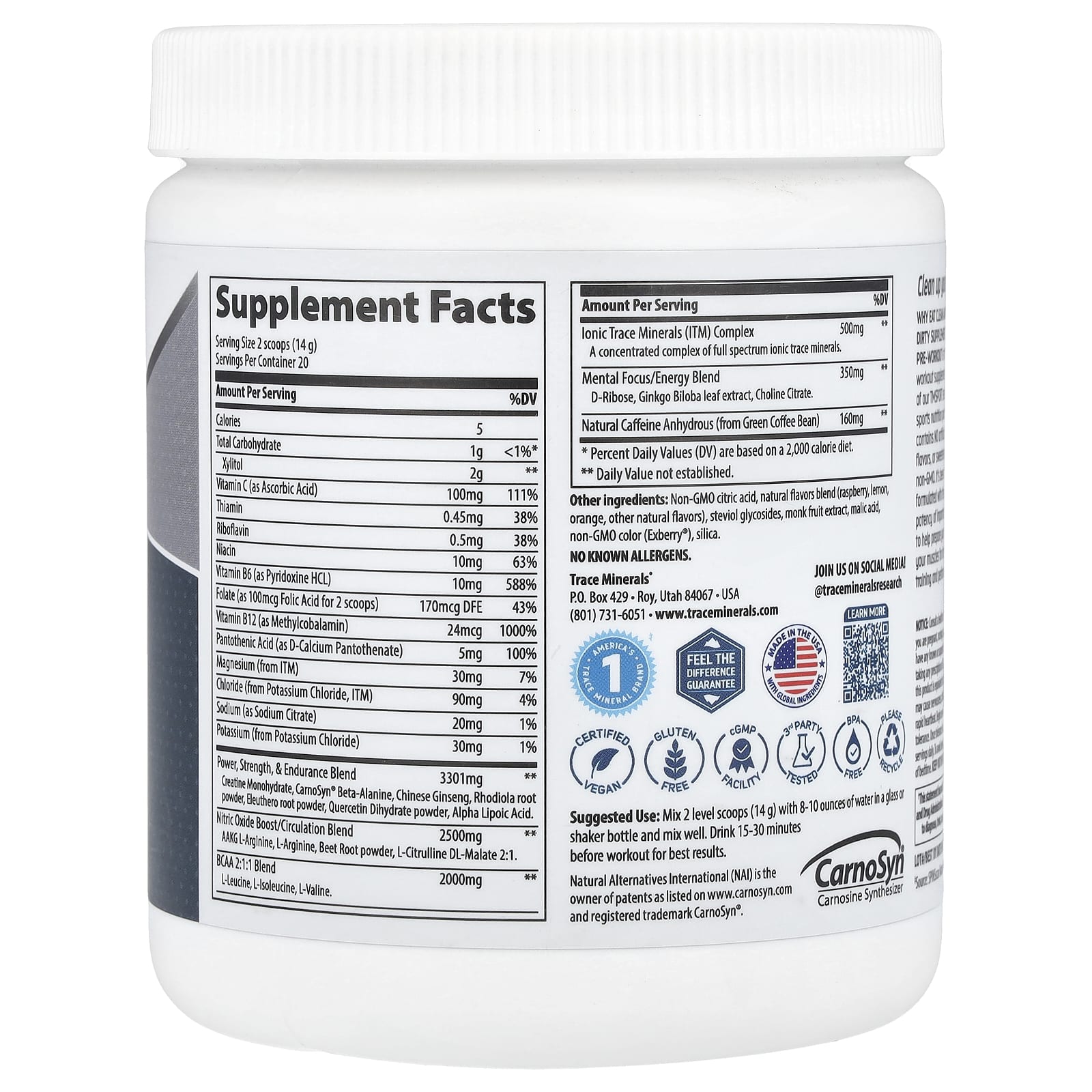 Предтренировочный комплекс Trace TM Sport Clean, вкус Raspberry Lemonade, 280 г — фото 2