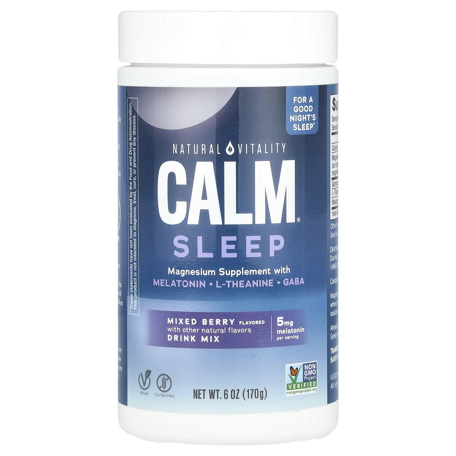 Добавка Natural Vitality CALM® Sleep Magnesium Drink Mix, вкус Mixed Berry, 170 г, смесь для напитка