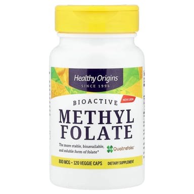 Фолат Healthy Origins Methyl, 120 растительных капсул