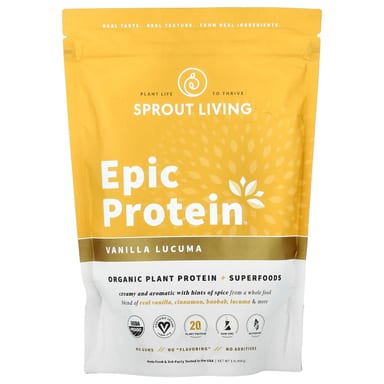 Растительный протеин Sprout Living Epic Protein® Organic Superfoods, вкус Vanilla Lucuma, 456 г