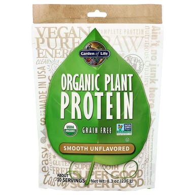 Растительный протеин Garden of Life Organic Grain Free Smooth, без вкуса, 236 г