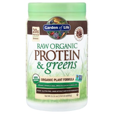 Протеин с зеленью Garden of Life Raw Organic, вкус Chocolate Cacao, 610 г