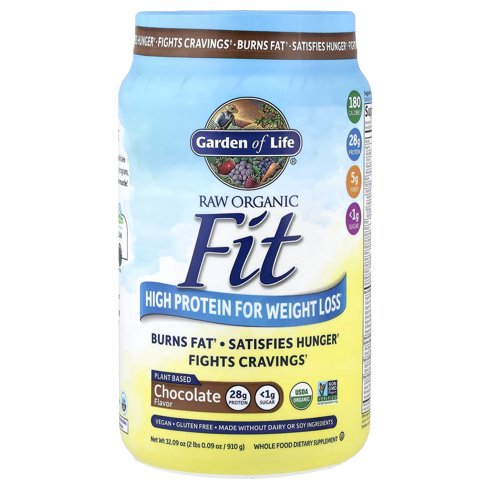 Шоколад Garden of Life Raw Organic Fit High Protein for Weight Loss, вкус Chocolate, 910 г