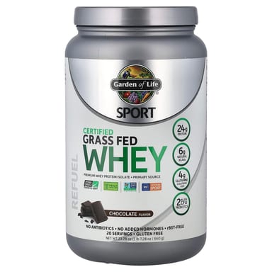 Шоколад Garden of Life Sport Certified Grass Fed Whey, вкус Chocolate, 660 г