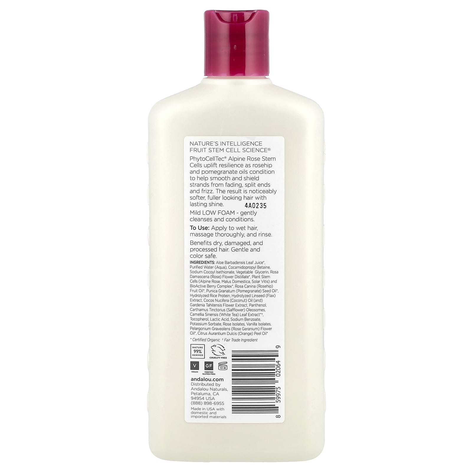 Комплекс Andalou Naturals Shampoo Color Care 1000 Roses®, 340 мл — фото 2