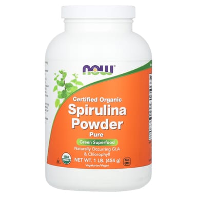 Спирулина NOW Foods Certified Organic Powder, 454 г, порошок