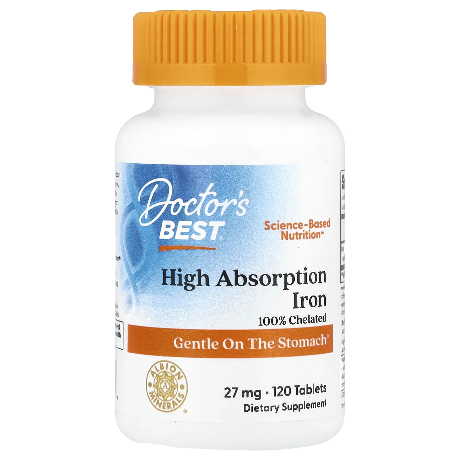Железо Doctor's Best High Absorption, 27 мг, 120 таблеток