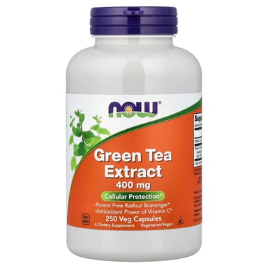 Зеленый чай NOW Foods Extract, 400 мг, 250 растительных капсул