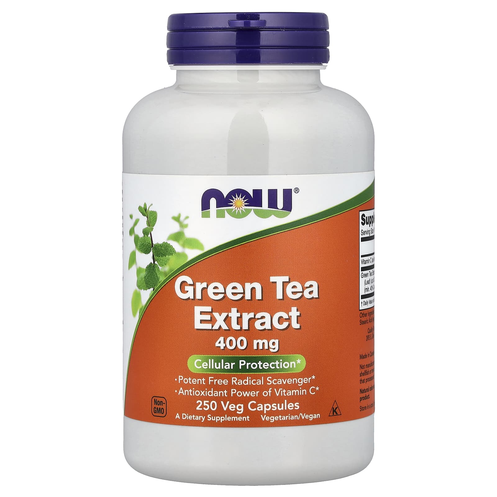 Зеленый чай NOW Foods Extract, 400 мг, 250 растительных капсул