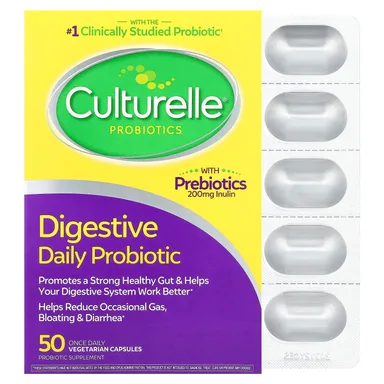 Фото товара: Пробиотик Culturelle Digestive Daily Probiotic 50 Once Daily, растительные капсулы