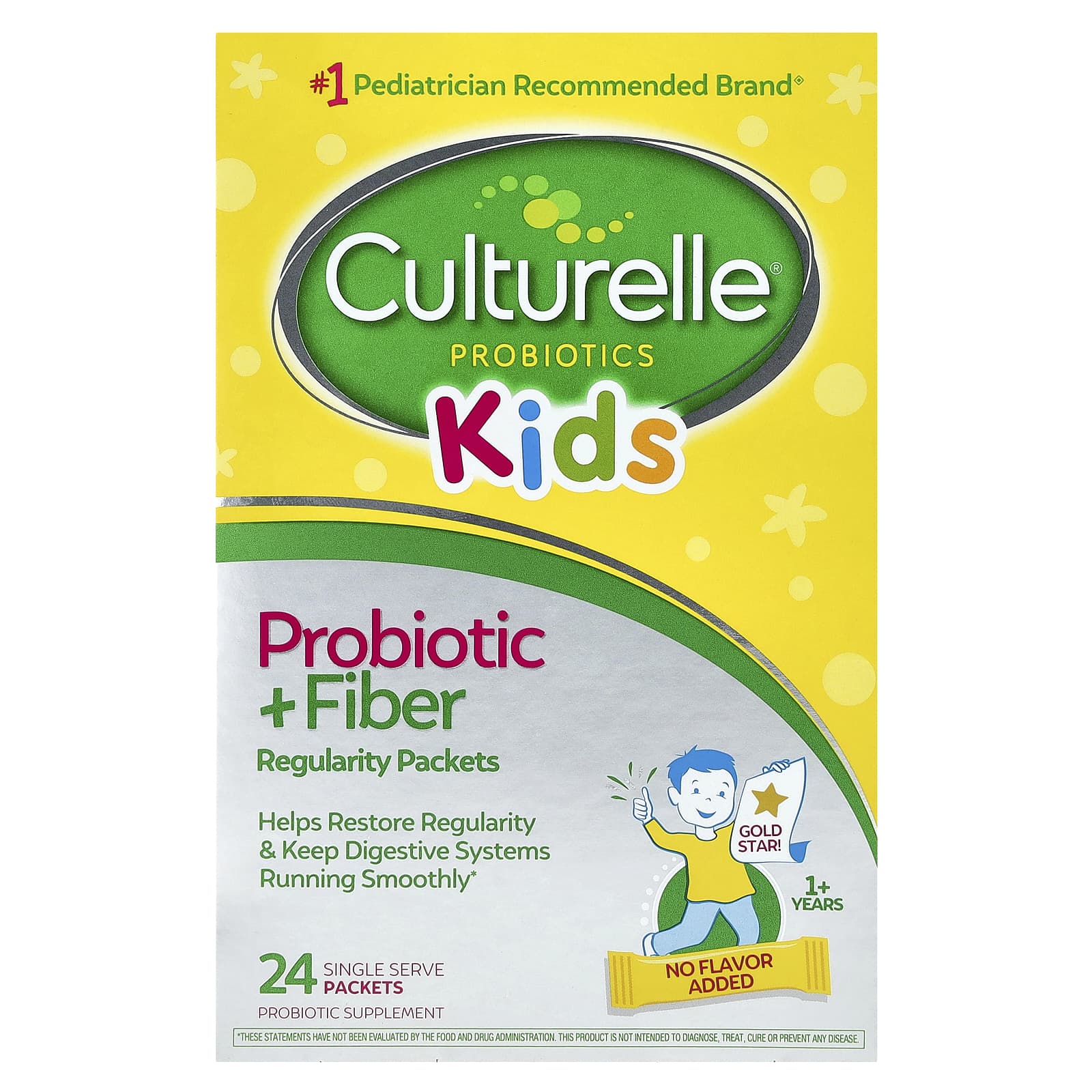 Детский пробиотик Culturelle Fiber Regularity 1+ Years, оттенок 24 Single Serve Packets, 4.8 г, саше — фото 2