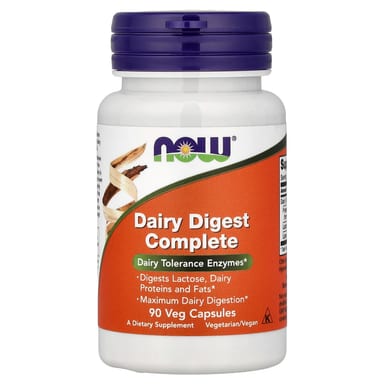 Ферментный комплекс Digest Complete NOW Foods Dairy, 90 растительных капсул