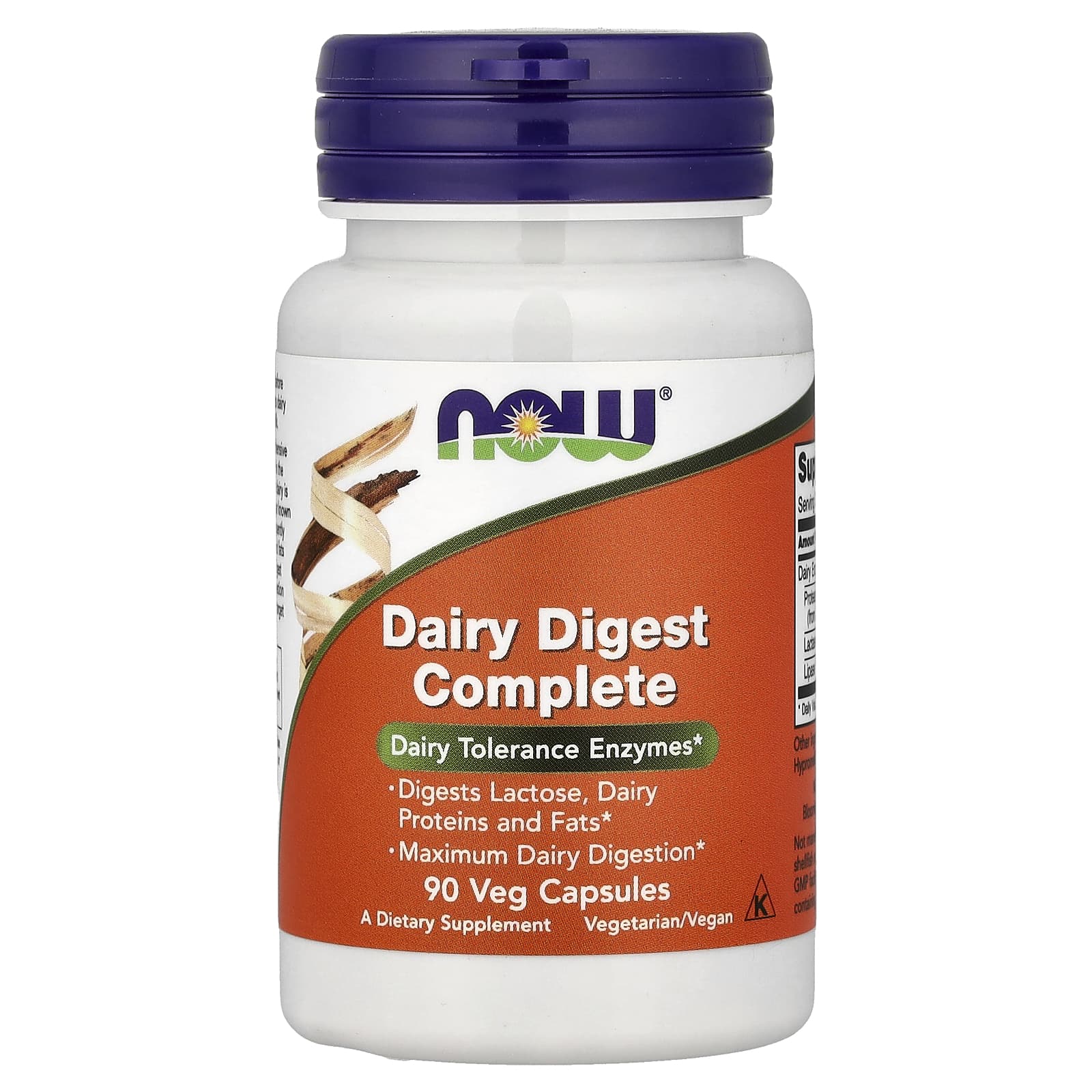 Ферментный комплекс Digest Complete NOW Foods Dairy, 90 растительных капсул
