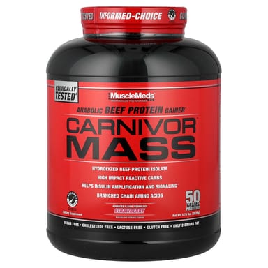 Протеин MuscleMeds Carnivor™ Mass Anabolic Beef Gainer, вкус Strawberry, 628 г