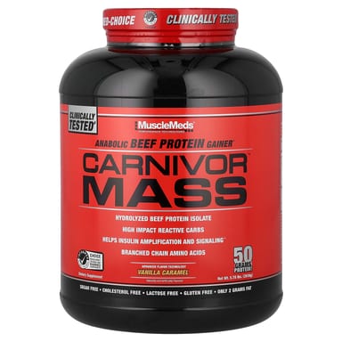 Протеин MuscleMeds Carnivor™ Mass Anabolic Beef Gainer, вкус Vanilla Caramel, 618 г