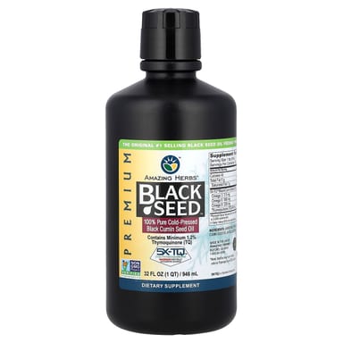 Кумин Amazing Herbs Premium Black Seed™ 100% Pure Cold-Pressed Black Oil, 946 мл, масло