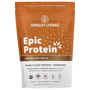 Растительный протеин Sprout Living Epic Protein® Organic Superfoods, вкус Chocolate Maca, 456 г