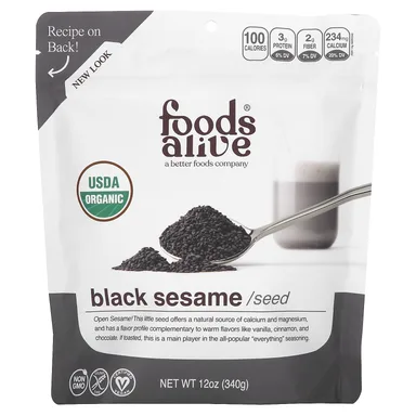 Фото товара: Семена черного кунжута Foods Alive, 340 г