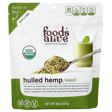 Семена конопли Foods Alive Organic Hulled, 227 г