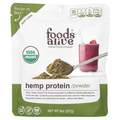 Протеиновый порошок Foods Alive Organic Hemp, 227 г