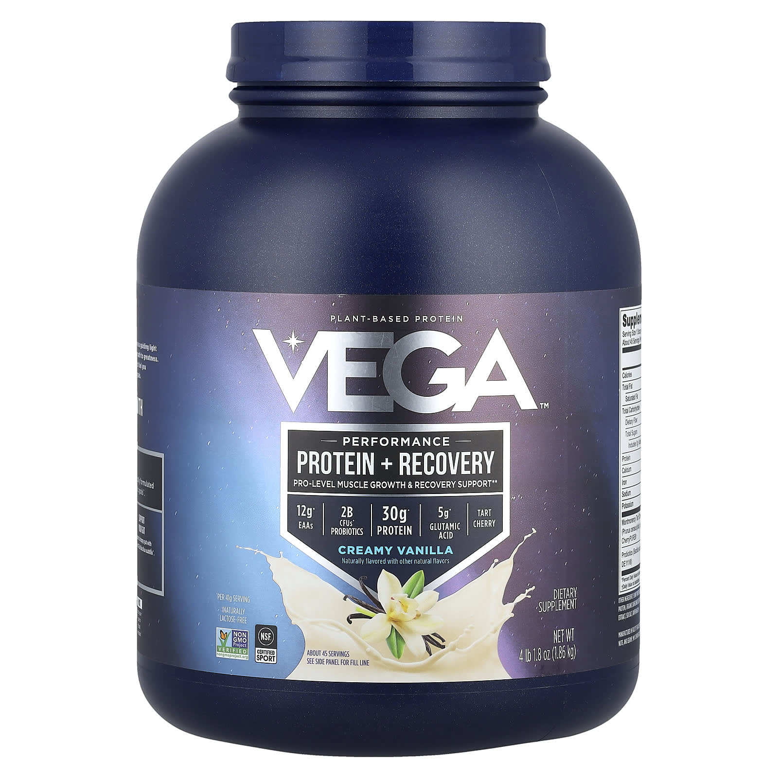 Протеин Vega Plant-Based Performance Recovery, вкус Creamy Vanilla, 1.86 кг