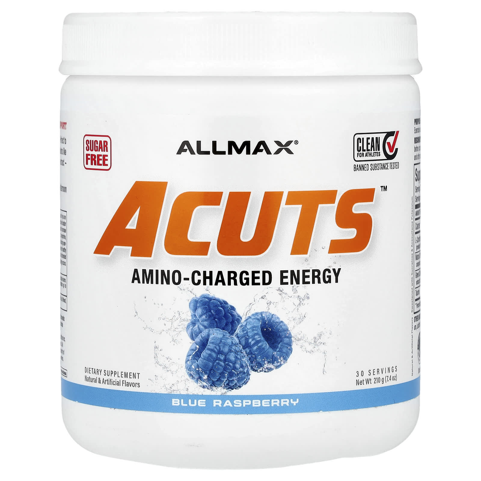 Энергетик ALLMAX, 210 г (7.4 oz), вкус голубой малины