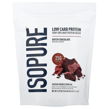 Протеиновый порошок Isopure Low Carb, вкус Dutch Chocolate, 476 г, 1.