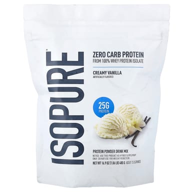 Протеиновый порошок Isopure Zero Carb Drink Mix, вкус Creamy Vanilla, 480 г, 1., смесь для напитка